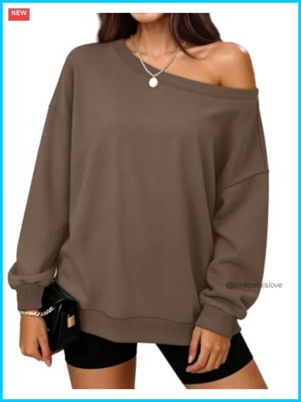 Off The Shoulder Sweatshirt Womens Pullover Long Sleeve Top Fall Winter